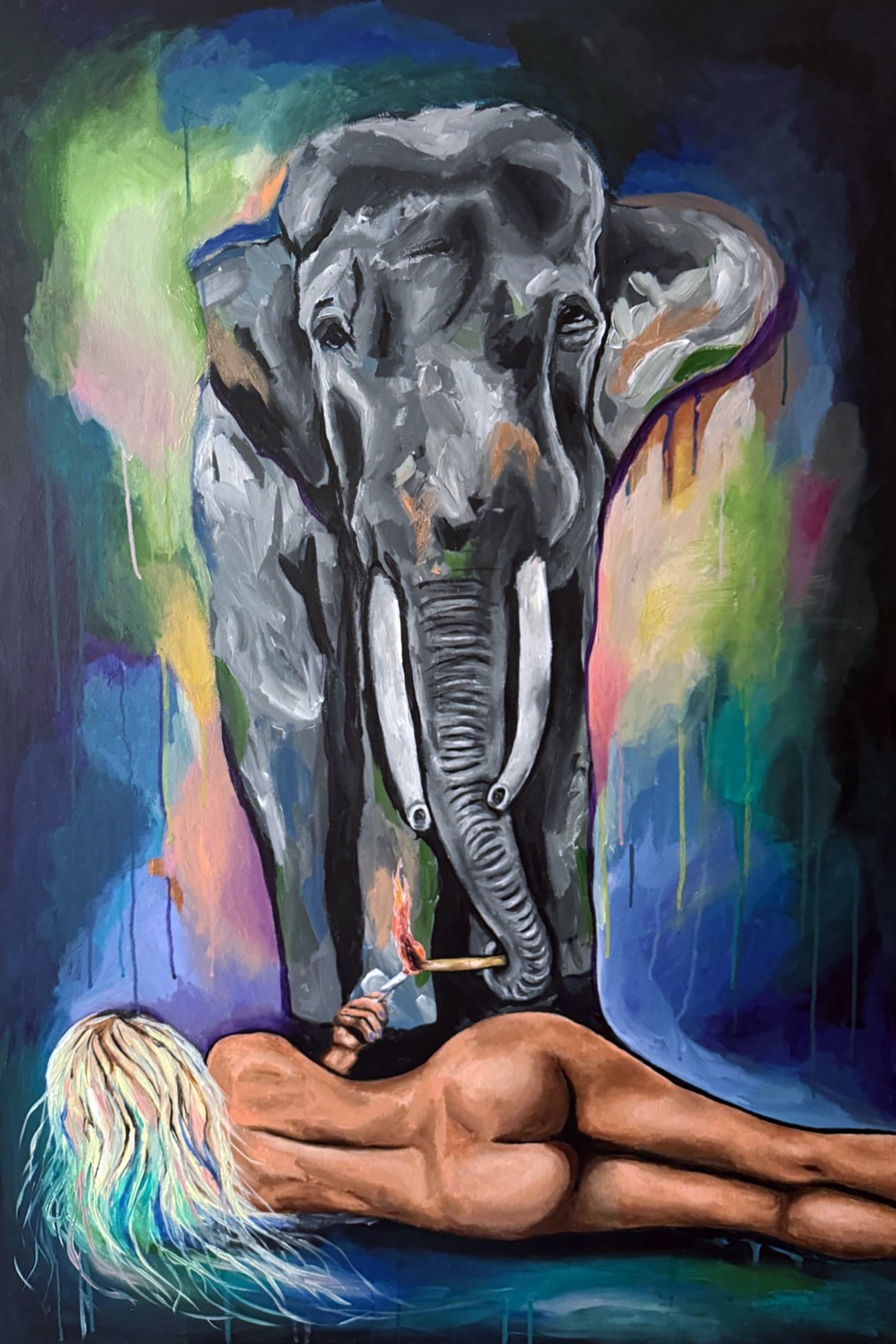 Handmålad tavla – Surrender | Symbol för tillit & inre styrka