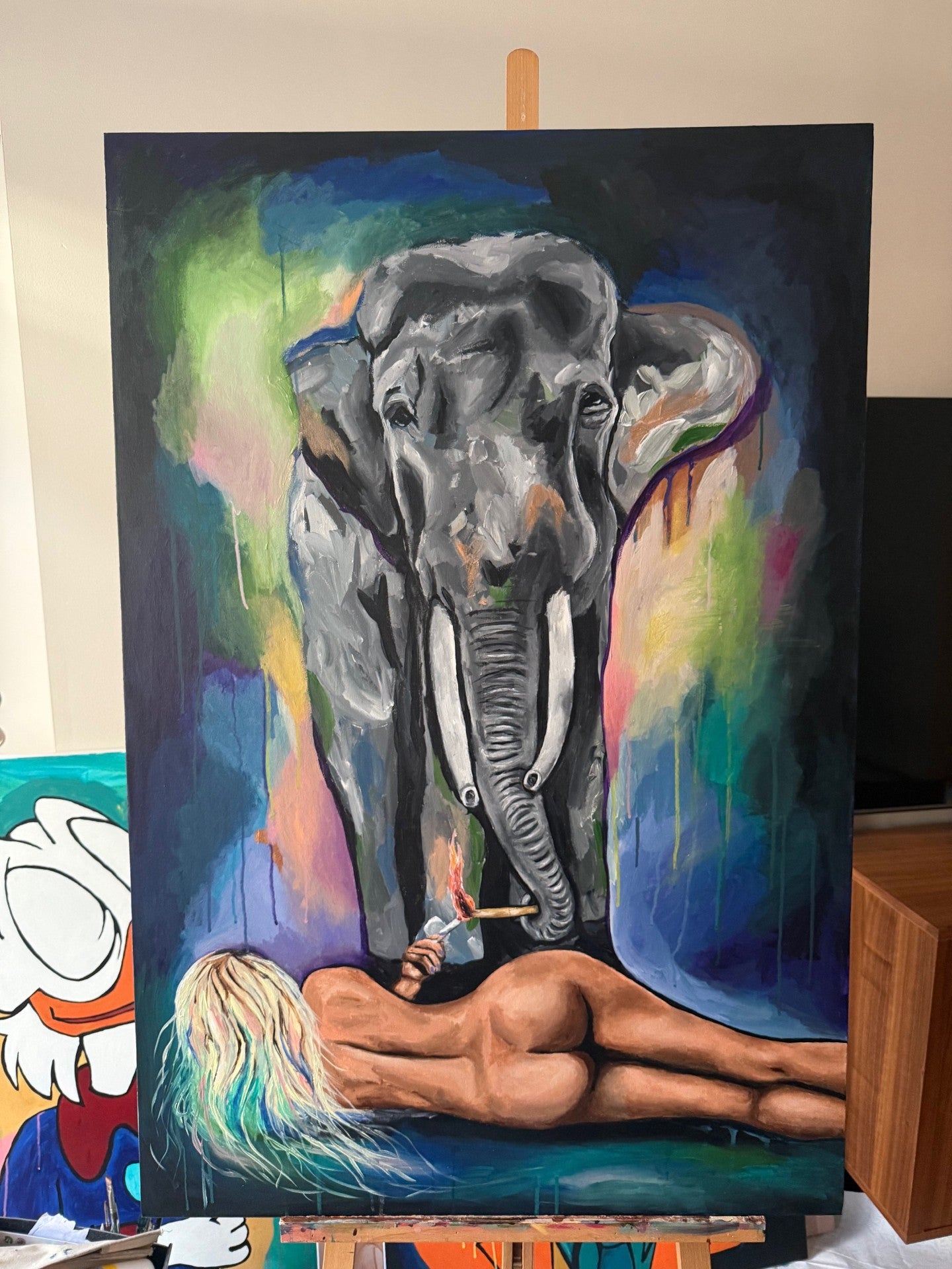 Handmålad tavla – Surrender | Symbol för tillit & inre styrka