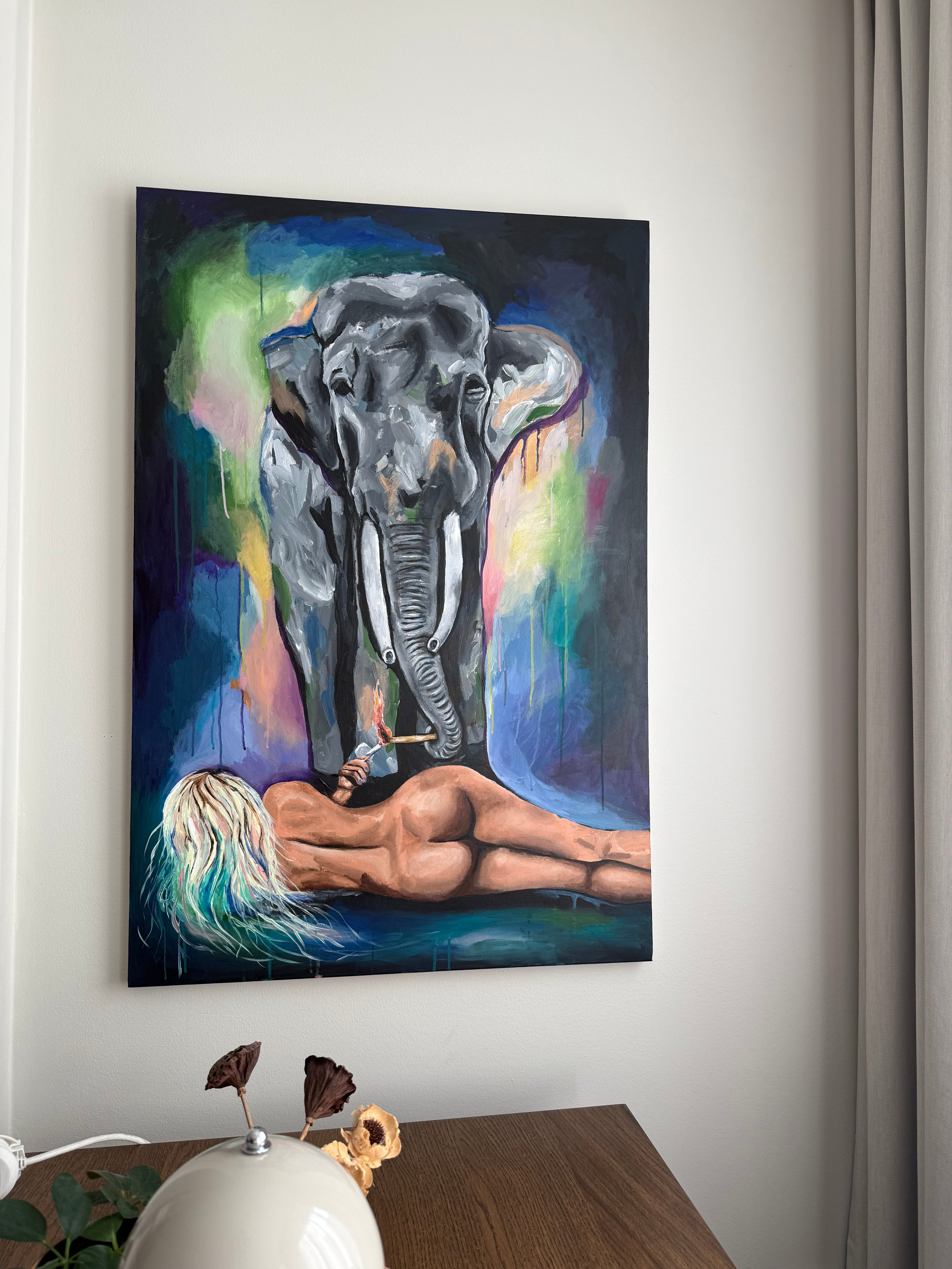 Handmålad tavla – Surrender | Symbol för tillit & inre styrka