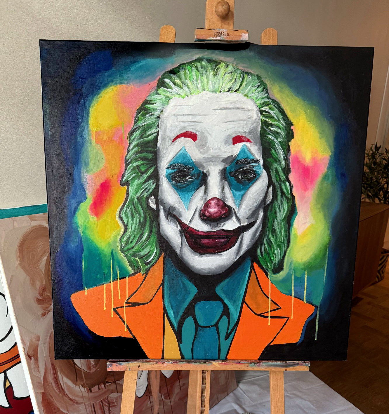 Handmålad tavla - Joker