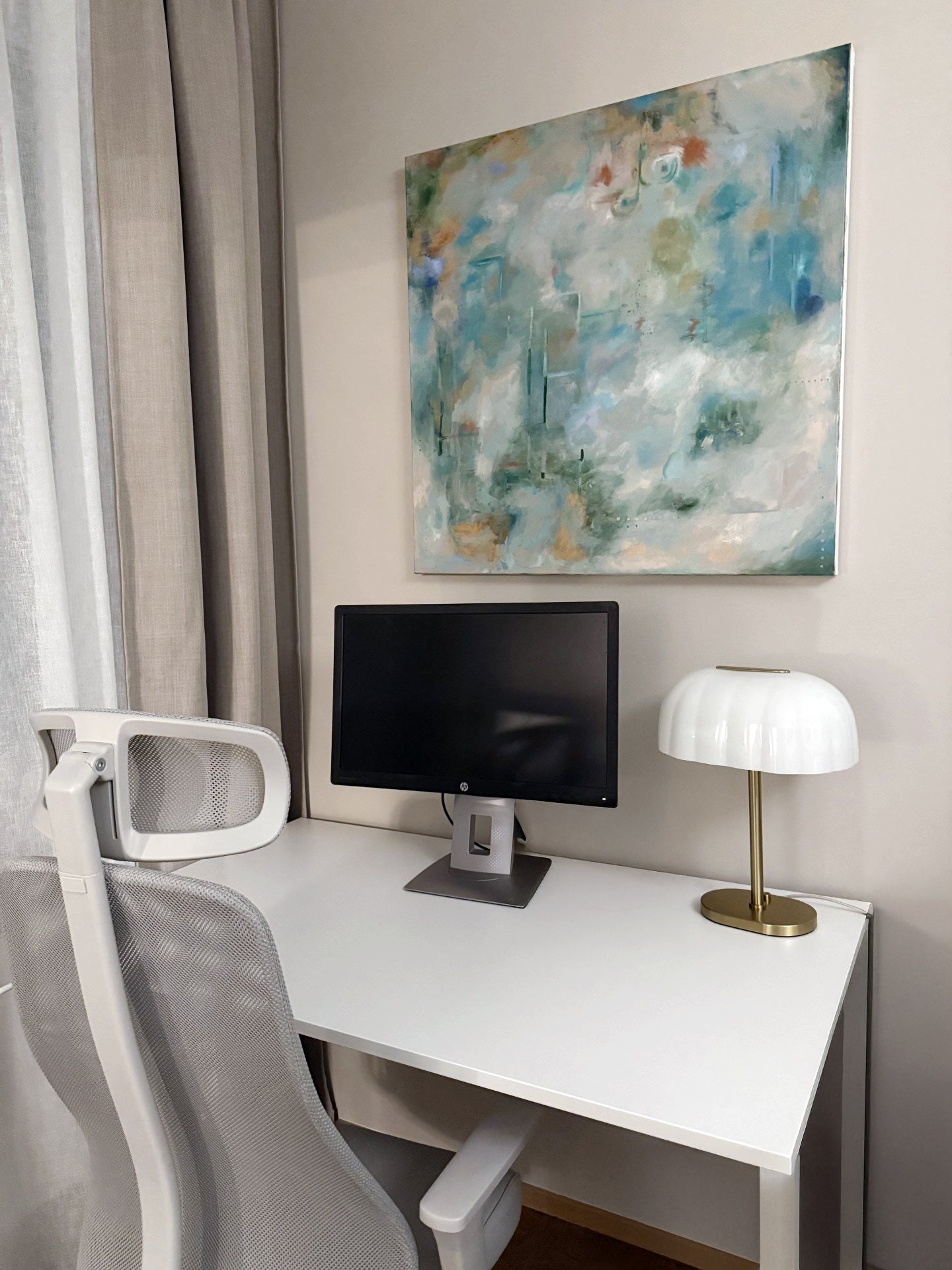 Handmålad tavla – Bloom | Abstrakt akrylmålning i brons & guld